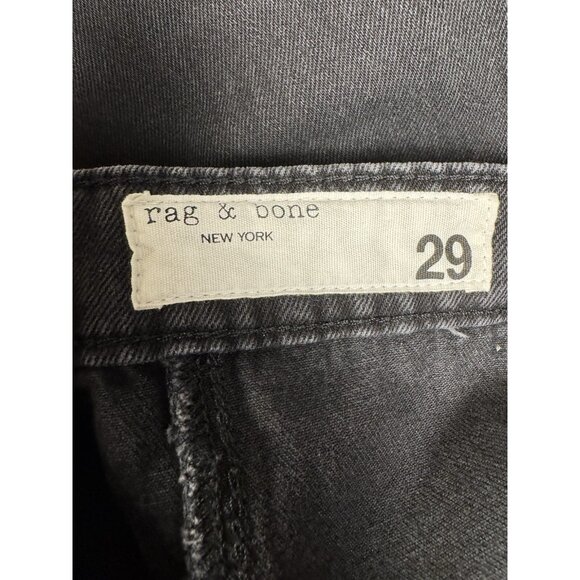 Rag & Bone Jeans Womens 29 Black Denim Baggy Wide Leg Grunge Hip Hop Goth - Picture 5 of 16